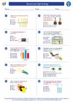 sound and light energy 5th grade science worksheets and answer key