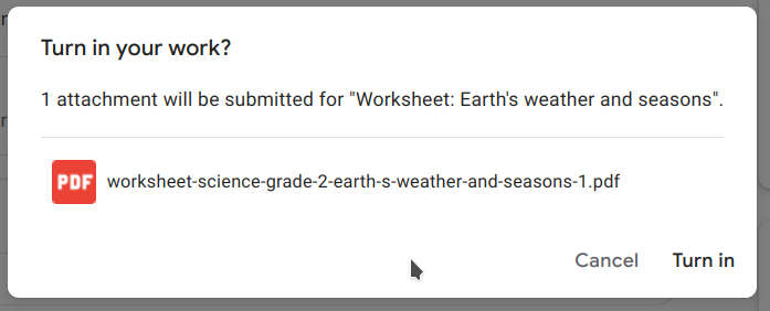 Turn in your work