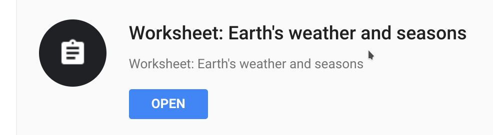 Worksheet: Earth`s weather and sessions