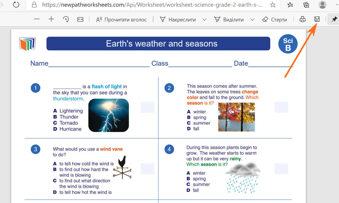Save Worksheet: Earth`s weather and sessions