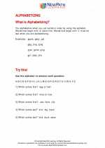 English Language Arts - First Grade - Study Guide: Alphabetizing