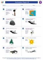 Social Studies - Fifth Grade - Worksheet: Southeastern Region US