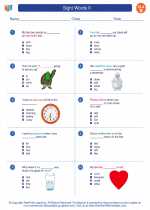 English Language Arts - Second Grade - Worksheet: Sight Words II