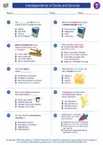Social Studies - Third Grade - Worksheet: Interdependence of Goods and Services