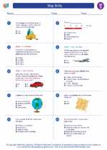 Social Studies - Fourth Grade - Worksheet: Map Skills