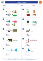 English Language Arts - First Grade - Worksheet: Real or Fantasy
