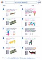 Mathematics - Third Grade - Worksheet: Rounding to Nearest 10