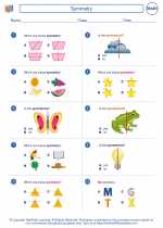Mathematics - First Grade - Worksheet: Symmetry