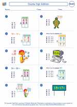 Mathematics - Third Grade - Worksheet: Double Digit Addition