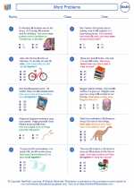 Mathematics - Third Grade - Worksheet: Word Problems