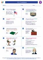 Social Studies - Fourth Grade - Worksheet: U.S. Constitution