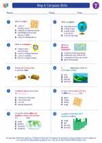 Social Studies - Third Grade - Worksheet: Map & Compass Skills