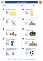 English Language Arts - Sixth Grade - Worksheet: Parts of Speech