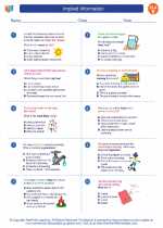 English Language Arts - Fifth Grade - Worksheet: Implied Information