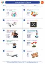 English Language Arts - Sixth Grade - Worksheet: Syllables/Spelling Patterns