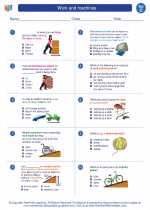 Science - Third Grade - Worksheet: Work and Machines