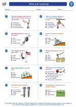 Science - Third Grade - Worksheet: Work and Machines