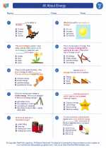 Science - Third Grade - Worksheet: All About Energy