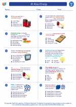 Science - Third Grade - Worksheet: All About Energy