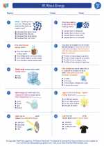 Science - Third Grade - Worksheet: All About Energy