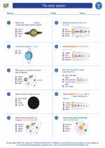 Science - Third Grade - Worksheet: The solar system