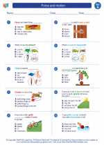 Science - First Grade - Worksheet: Force and motion