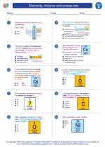 Science - Fifth Grade - Worksheet: Elements, mixtures and compounds