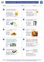 Science - Fifth Grade - Worksheet: Chemical and physical changes of matter