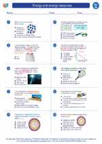 Science - Seventh Grade - Worksheet: Energy and energy resources