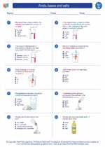 Science - Seventh Grade - Worksheet: Acids, bases and salts