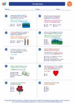 English Language Arts - Seventh Grade - Worksheet: Vocabulary 