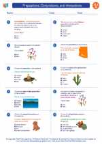 English Language Arts - Eighth Grade - Worksheet: Prepositions, Conjunctions, and Interjections 