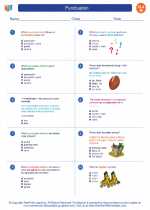 English Language Arts - Eighth Grade - Worksheet: Punctuation 
