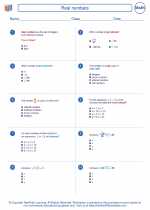 Mathematics - Eighth Grade - Worksheet: Real numbers