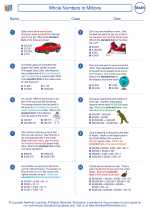 Mathematics - Fifth Grade - Worksheet: Whole Numbers to Millions