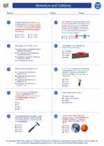 Physics - High School - Worksheet: Momentum and Collisions