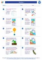 Earth Science - High School - Worksheet: Weather I