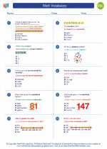 ESL-Spanish - Grades 3-5 - Worksheet: Math Vocabulary