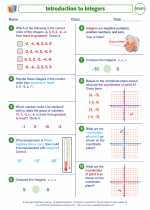 Mathematics - Seventh Grade - Worksheet: Using Integers
