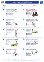 Science - Sixth Grade - Worksheet: Work, Power & Simple Machines