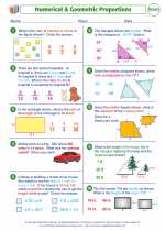 Mathematics - Seventh Grade - Worksheet: Numerical & Geometric Proportions