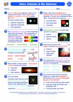 Earth Science - High School - Worksheet: Stars, Galaxies, and the Universe