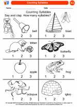 English Language Arts - Kindergarten - Worksheet: Counting Syllables