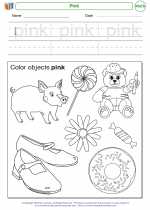 Mathematics - Kindergarten - Worksheet: Pink