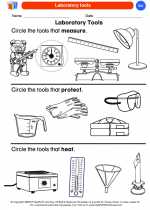 Science - Kindergarten - Worksheet: Laboratory tools