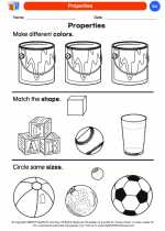Science - Kindergarten - Worksheet: Properties