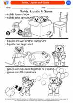 Science - Kindergarten - Worksheet: Solids, Liquids and Gases