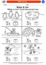 Science - Kindergarten - Worksheet: Water and Ice
