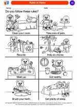 Social Studies - Kindergarten - Worksheet: Rules at Home
