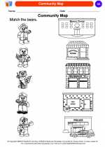 Social Studies - Kindergarten - Worksheet: Community Map